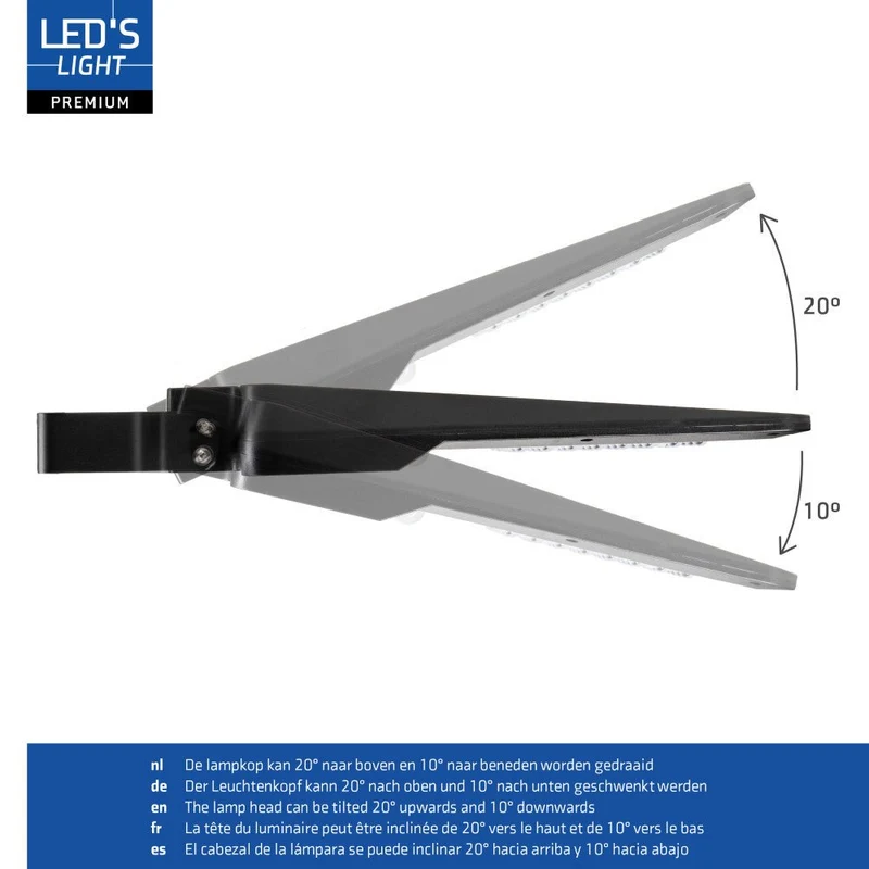 S LIGHT LED-Solar-Außenstraßenleuchte 3000lm 4000K neutralweiß IP65 - LED's Light
