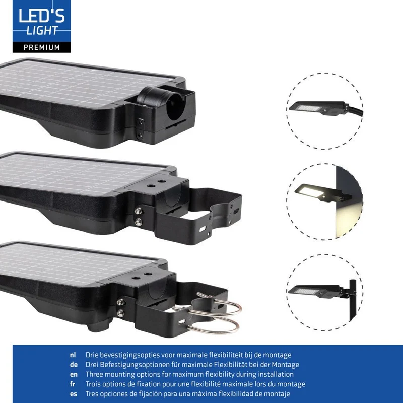 S LIGHT LED-Solar-Außenstraßenleuchte 3000lm 4000K neutralweiß IP65 - LED's Light
