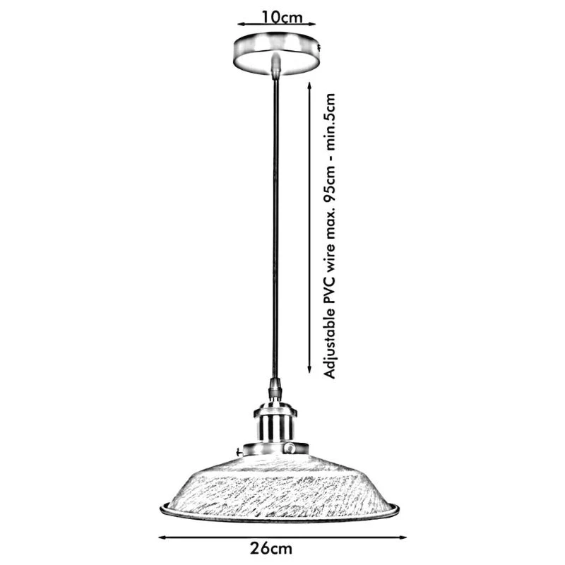 LEDSONE Retro-Pendelleuchte in verschiedenen Farben Ø 26cm ~3536
