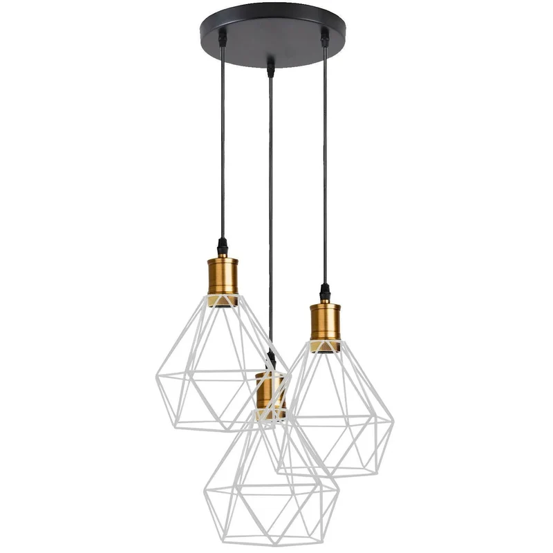 Industriell 3-flammige Cluster Pendelleuchte mit Verstellbarem Kabel~3533
