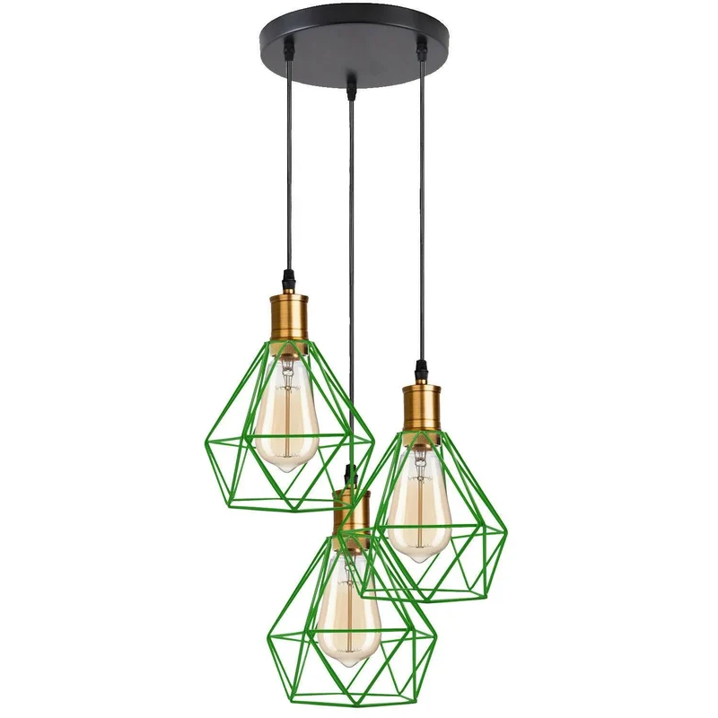 Industriell 3-flammige Cluster Pendelleuchte mit Verstellbarem Kabel~3533