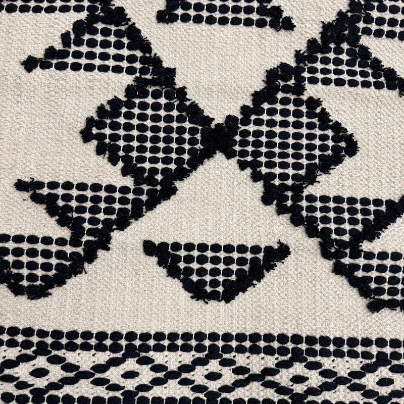 KidsDepot Läufer Boho Ethno Geometrisch Schwarz Weiß 70x140