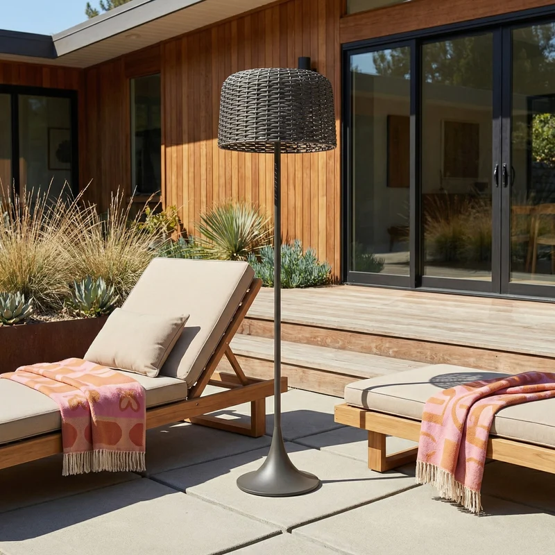 Gartenlampe aus geflochtenem Metall – Verilumo