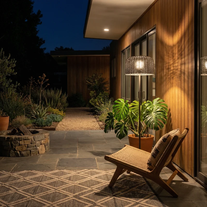 Gartenlampe aus geflochtenem Metall – Verilumo