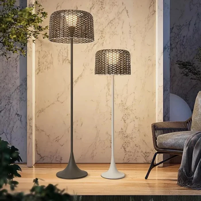 Gartenlampe aus geflochtenem Metall – Verilumo