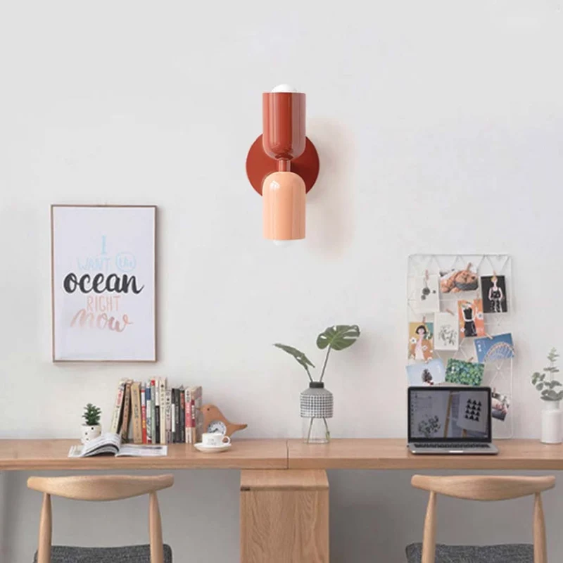 Wall Sconce Light Cream Multicolor Double Head