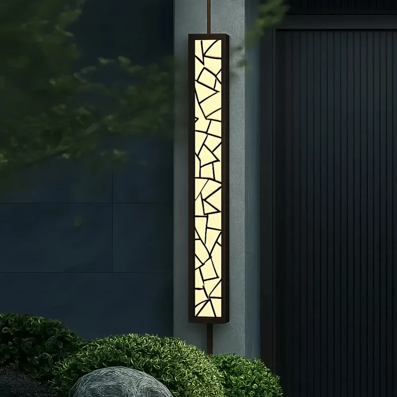 Lange Design-Außenwandleuchte IP65 für Terrasse, Balkon und Garten