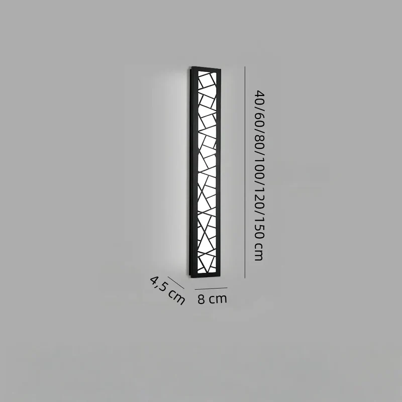 Lange Design-Außenwandleuchte IP65 für Terrasse, Balkon und Garten