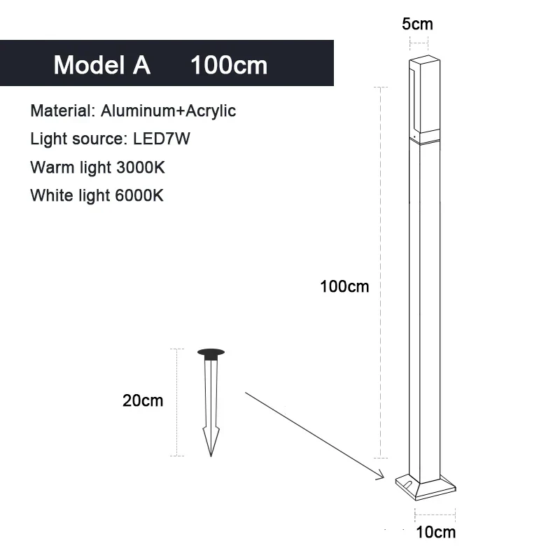LED-Aluminium-Stehlampe für den Garten – Valurencia
