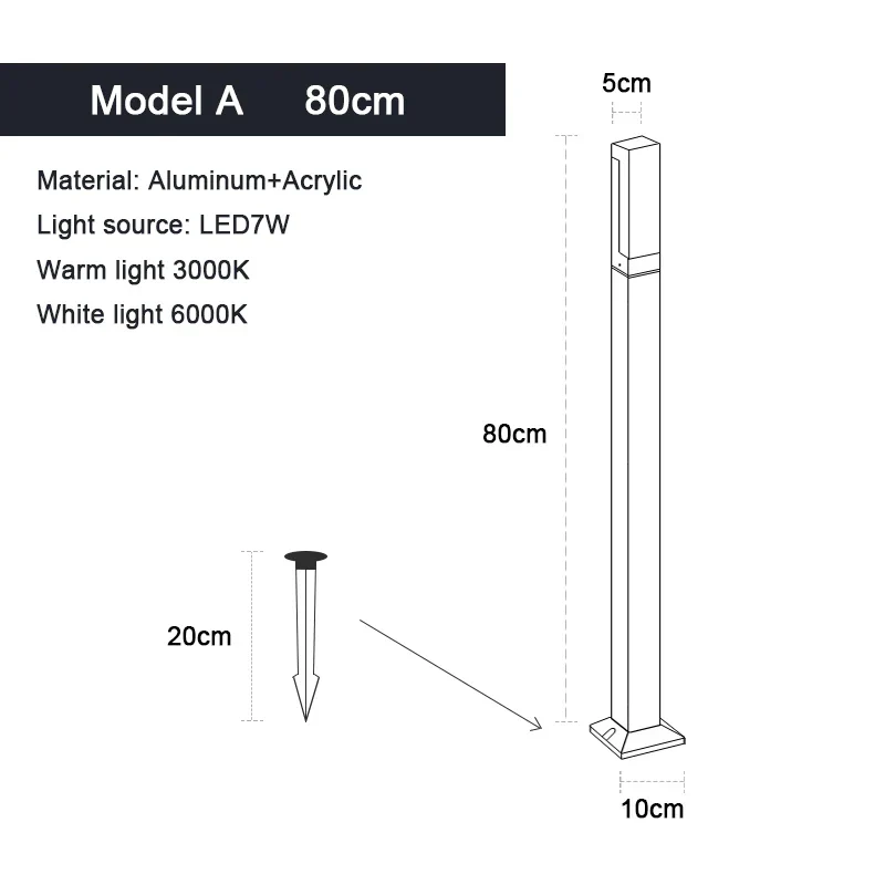 LED-Aluminium-Stehlampe für den Garten – Valurencia