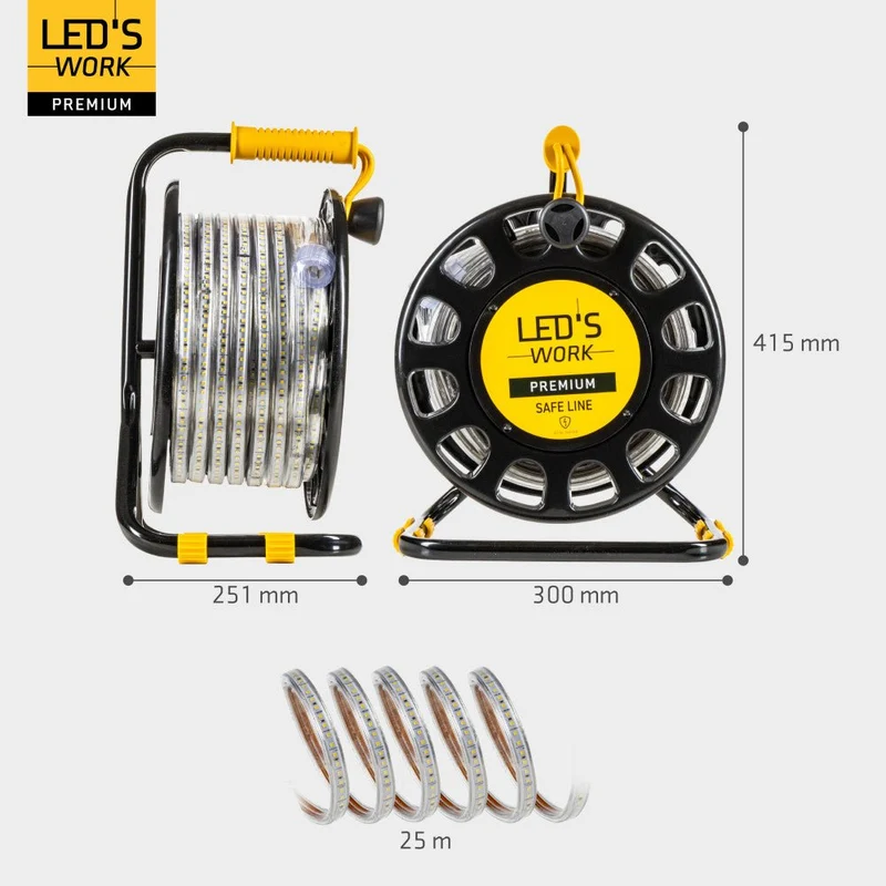 LED's Work Premium Safeline LED-Lichtröhre 25 m 200 W 48 V 20.000 lm 5000 K auf Rolle