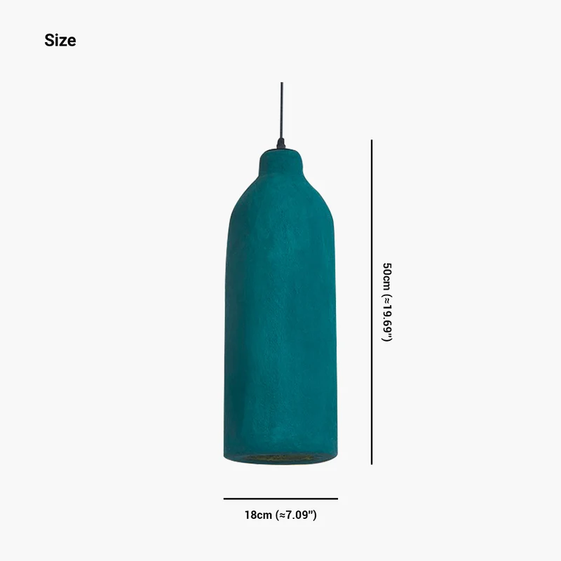 Pendant Light Minimalist Wabi-Sabi Bottle, Dark Green