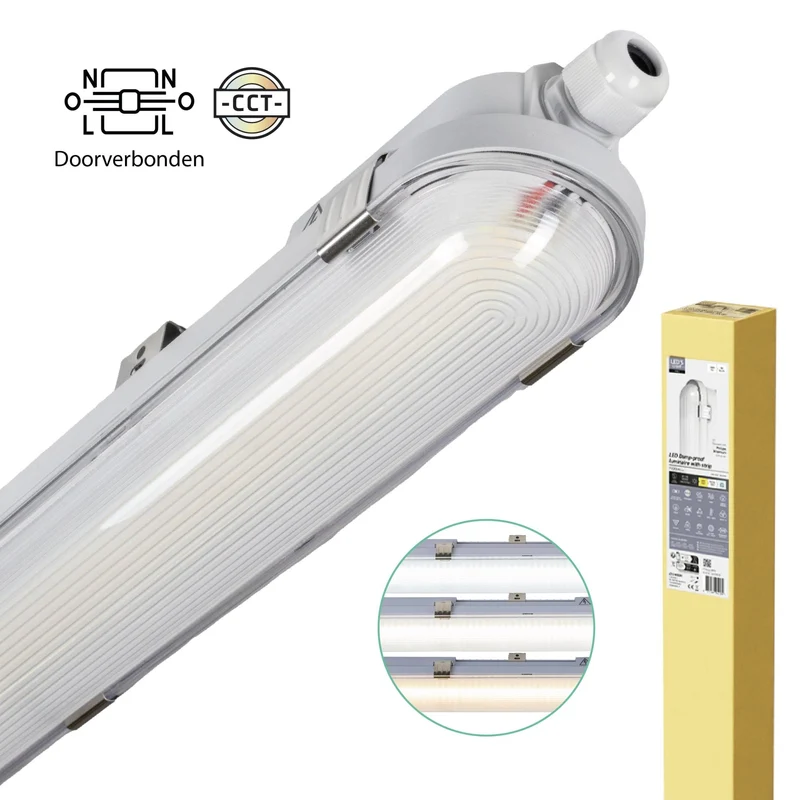 LED Feuchtraumleuchte mit Strip 150cm 39W 7020lm 3000/4000/6500K IP65 Grau - LED's Light Pro