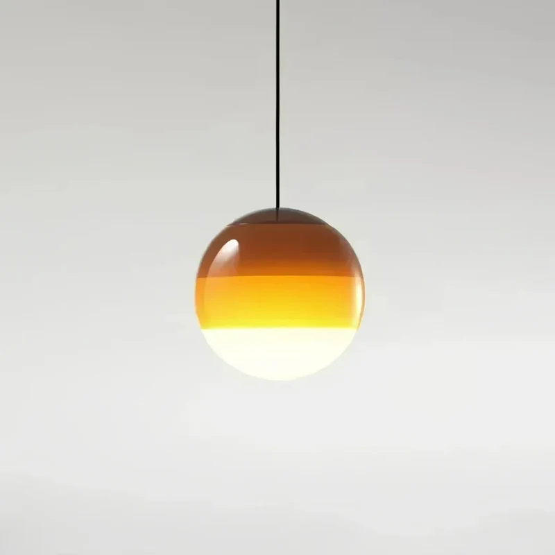 Bunte LED Pendelleuchte Kugel aus Glas für Esszimmer