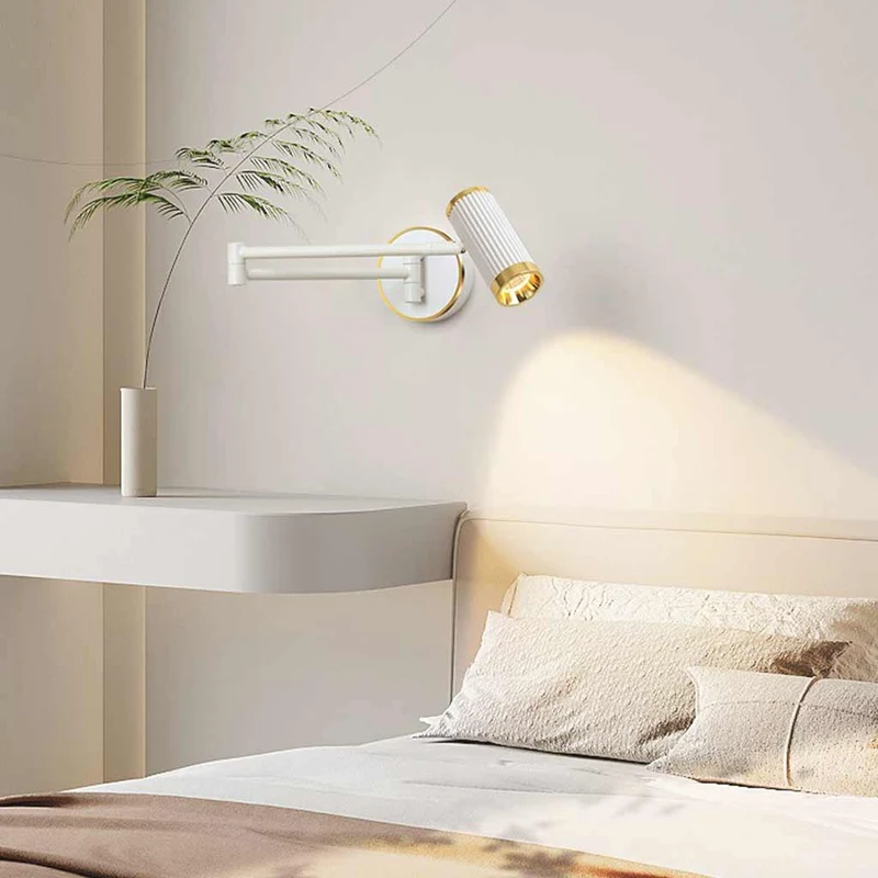 Wall Lamp Modern LED Spotlight with Adjustable Swing Arm