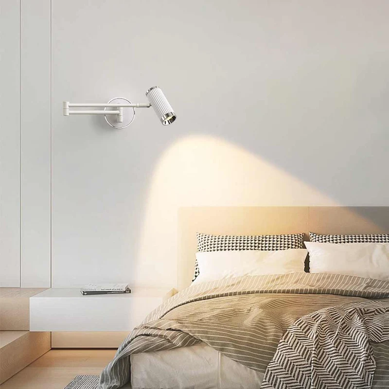 Wall Lamp Modern LED Spotlight with Adjustable Swing Arm