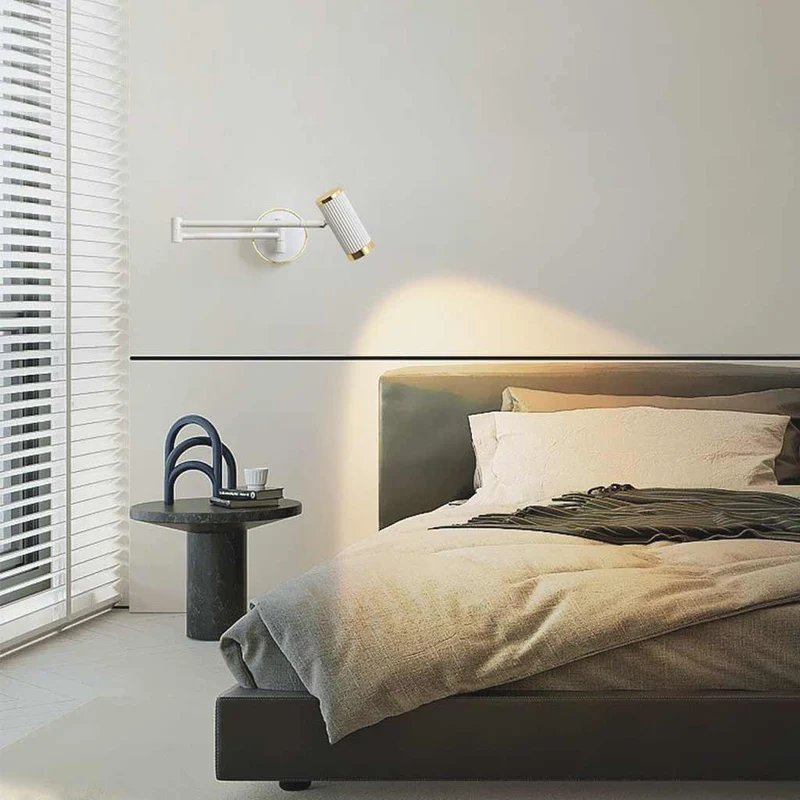 Wall Lamp Modern LED Spotlight with Adjustable Swing Arm