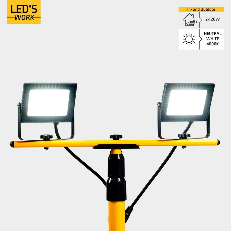 LED AC Arbeitsleuchte 40W 4800lm 4000K neutralweiß IP65 Schwarz Gelb - LED's Work