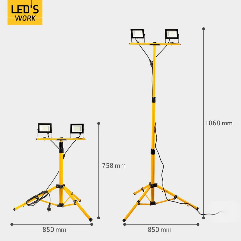 LED AC Arbeitsleuchte 40W 4800lm 4000K neutralweiß IP65 Schwarz Gelb - LED's Work