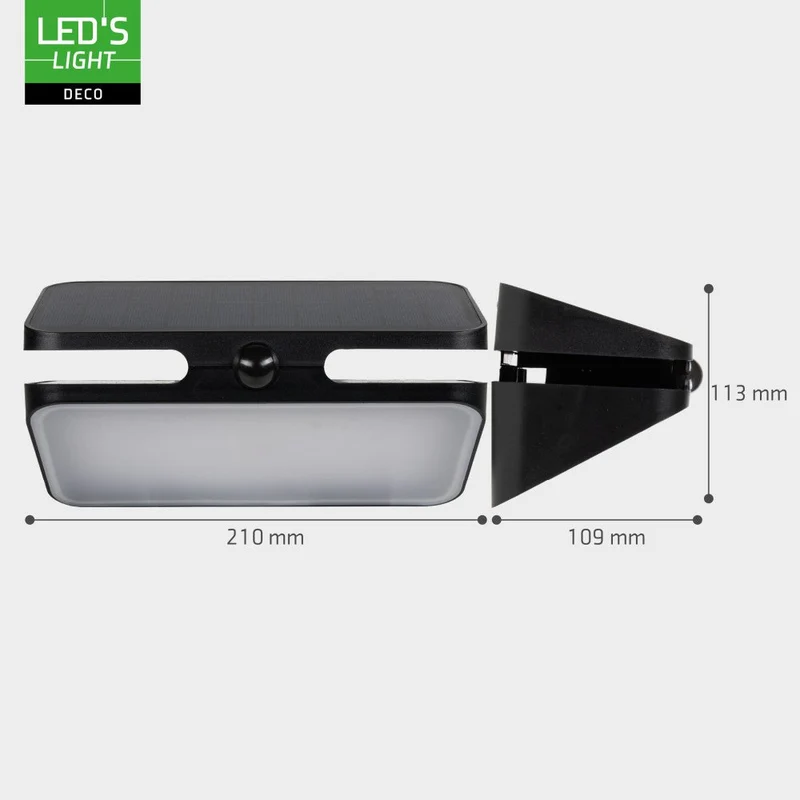 LED Solar Außenleuchte 600lm 2700K warmweiß IP54 Schwarz - LED's Light Deco