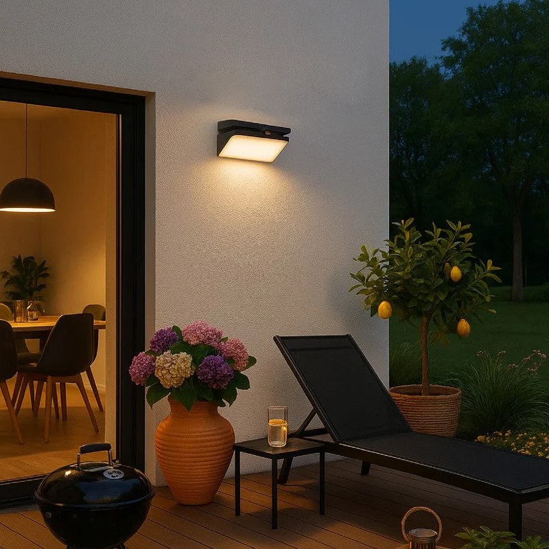 LED Solar Außenleuchte 600lm 2700K warmweiß IP54 Schwarz - LED's Light Deco
