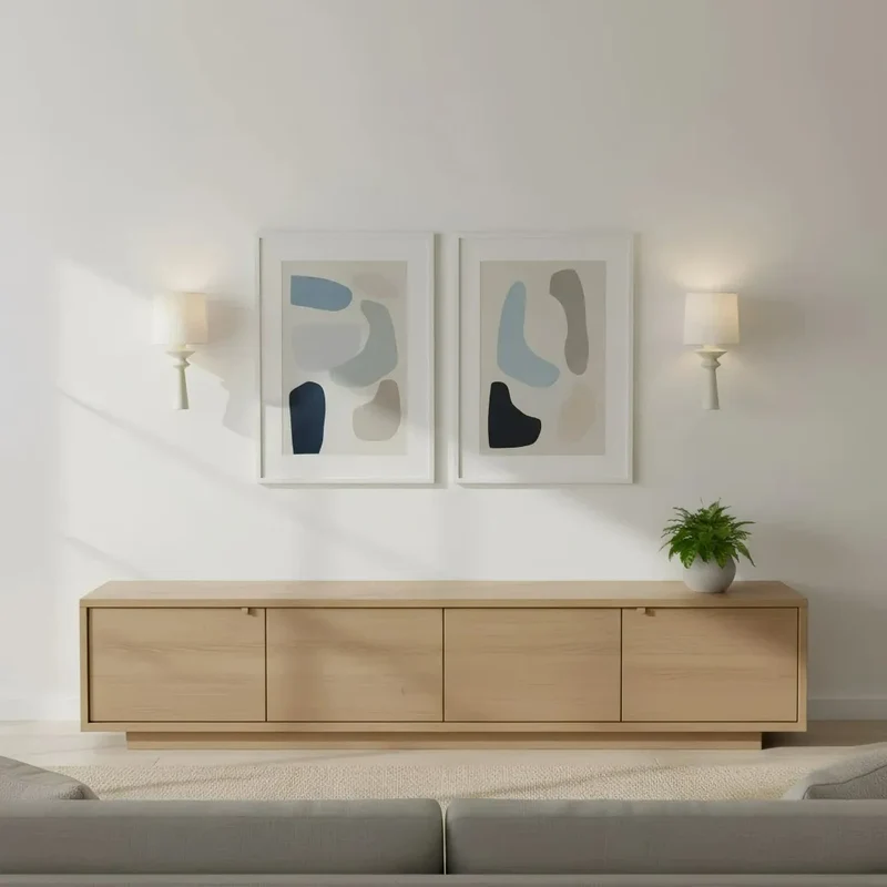Vintage Wandleuchte mit weißem Stoffschirm für das Esszimmer
