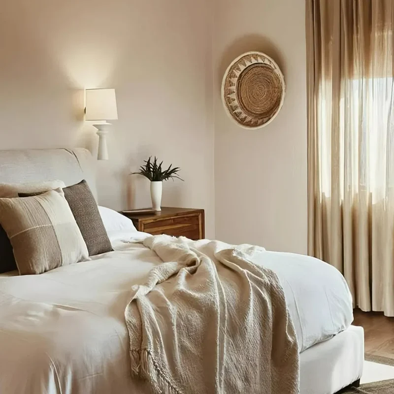 Vintage Wandleuchte mit weißem Stoffschirm für das Esszimmer