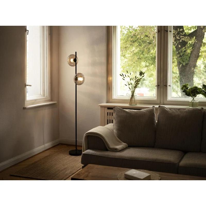 OSRAM DECOR Smoke Glass Stehleuchte 2xE14 Schwarz