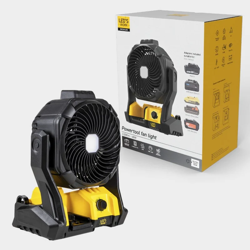 LED's Work 18V Arbeitsleuchte mit Ventilator - 48W 3000lm 5000K - IP20