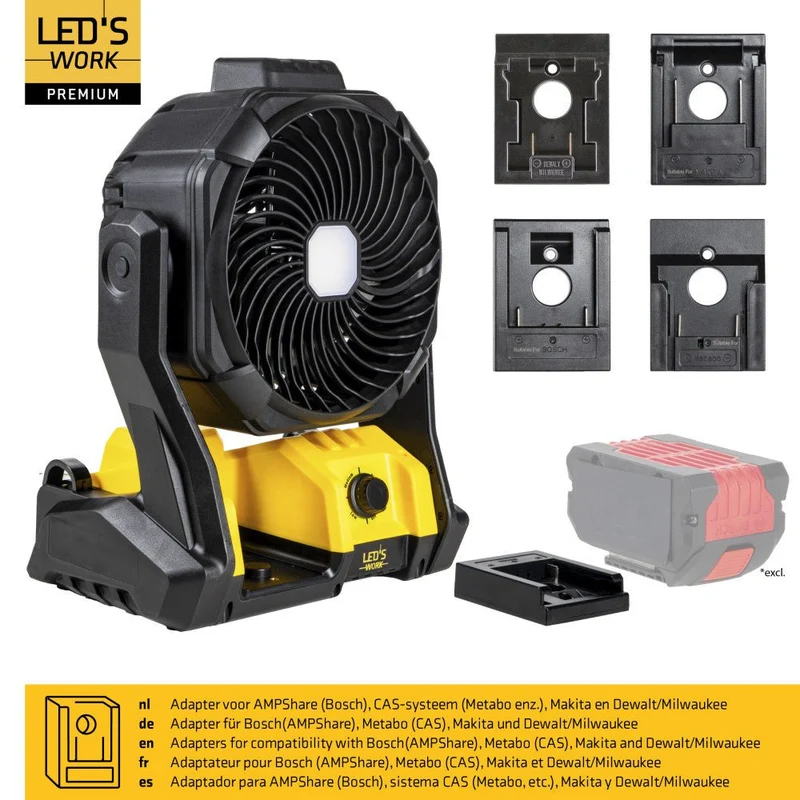 LED's Work 18V Arbeitsleuchte mit Ventilator - 48W 3000lm 5000K - IP20