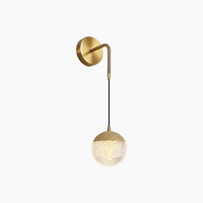 Wall Sconce Light Unique Wooden Globe LED Hanging