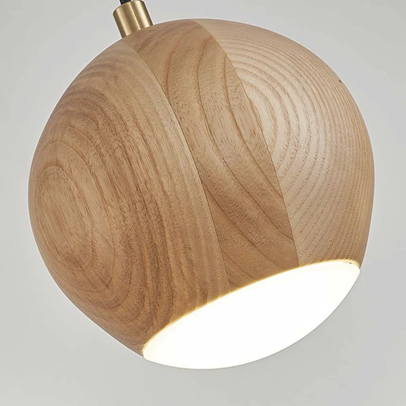 Wall Sconce Light Unique Wooden Globe LED Hanging