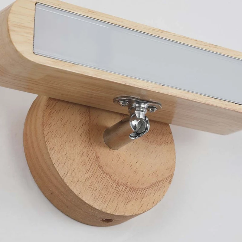 Wall Mount Light Nordic Wooden Rotatable LED, Log/Walnut Color