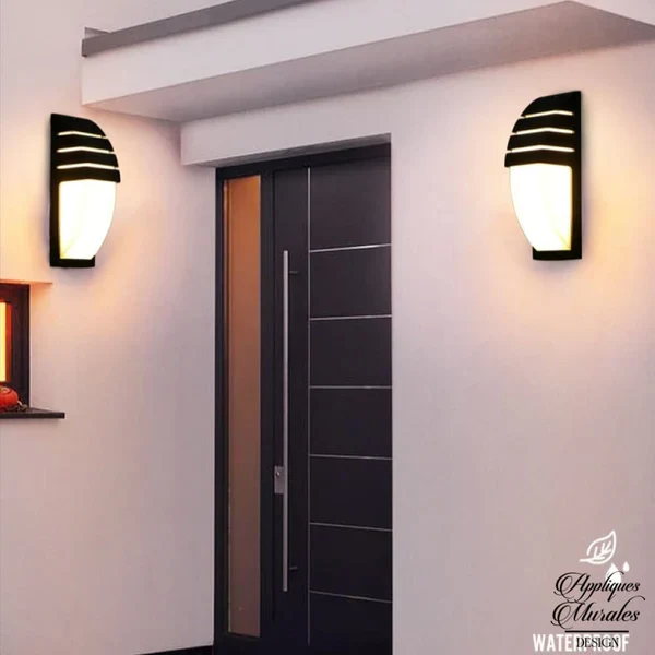 Schwarze Außenwandleuchte aus Aluminium – Alunox