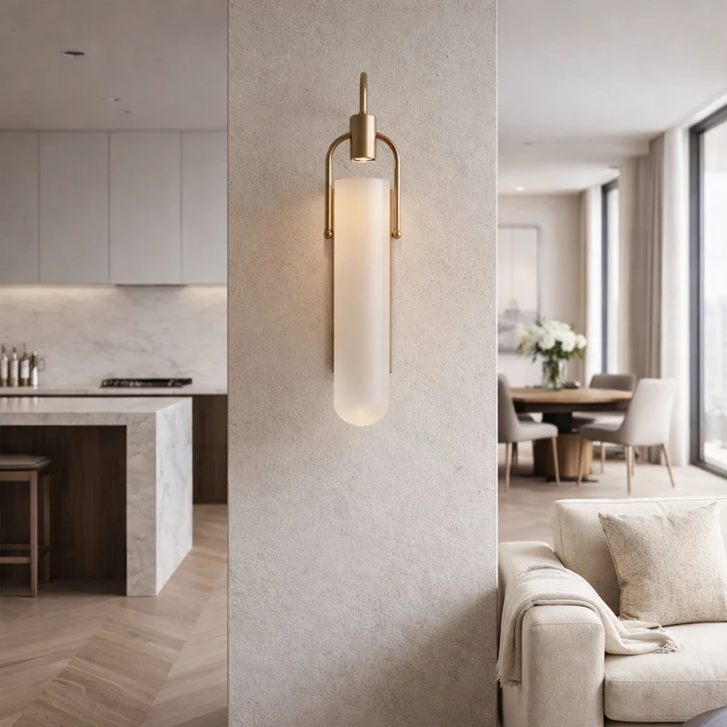 Moderne Wandleuchte in Gold und Schwarz – Estanor