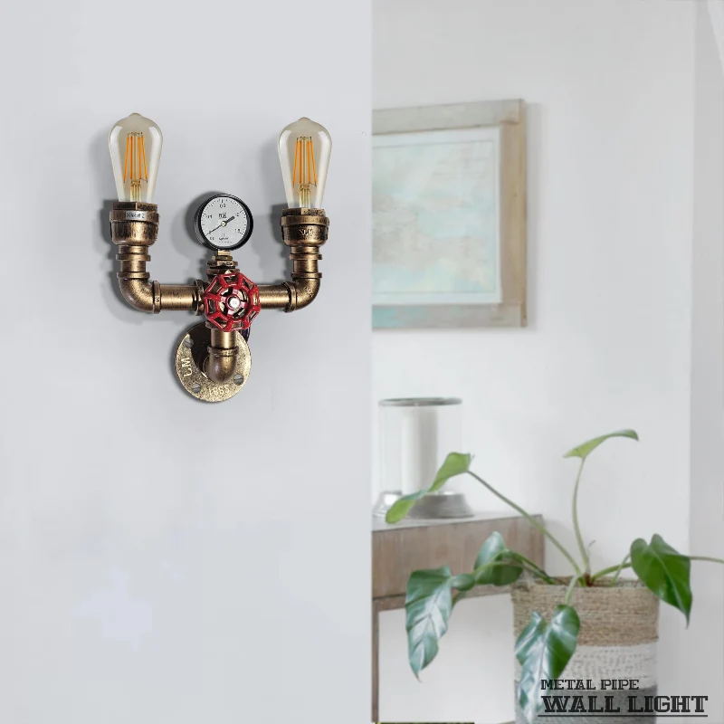 Steampunk Wandlampe Gebürstetes Kupfer Wandleuchten ~3475