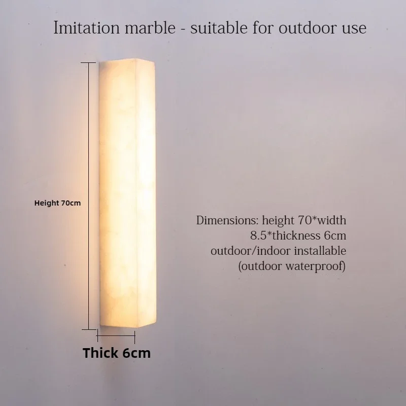Wandleuchte in Marmoroptik für Innen- & Außenbereich – Marbrelux