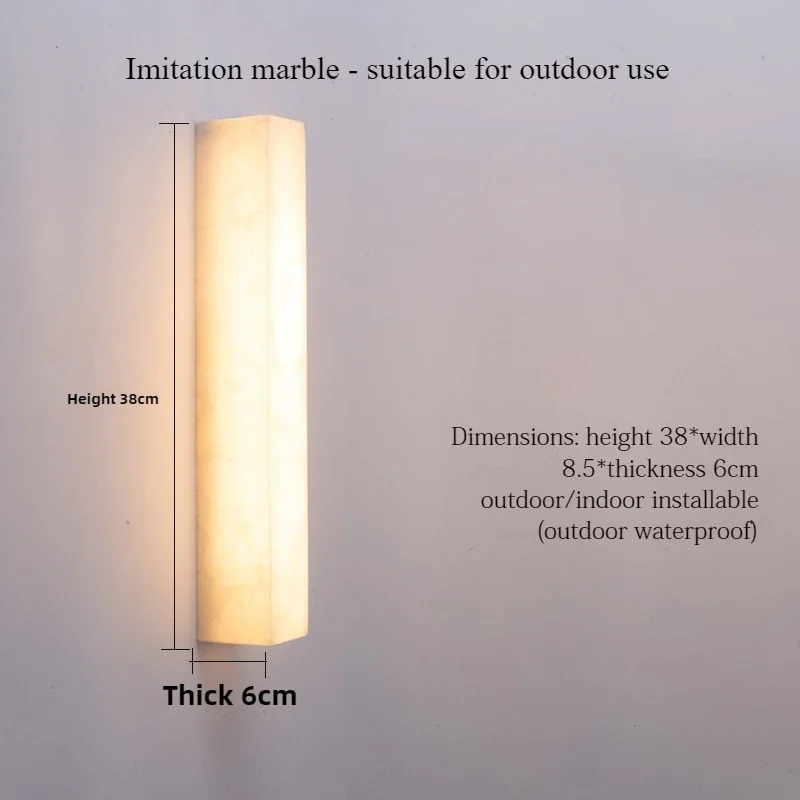Wandleuchte in Marmoroptik für Innen- & Außenbereich – Marbrelux