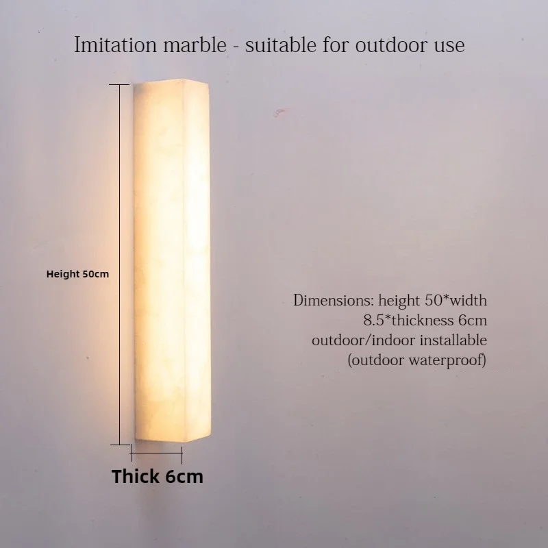 Wandleuchte in Marmoroptik für Innen- & Außenbereich – Marbrelux