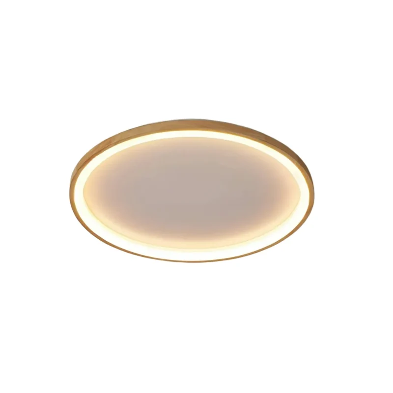 Flache LED-Deckenleuchte aus Holz, dimmbar, Ringdesign, für das Schlafzimmer
