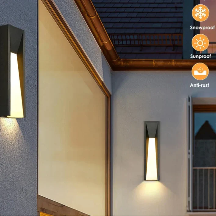 LED-Außenwandleuchte aus schwarzem Aluminium – Arclion