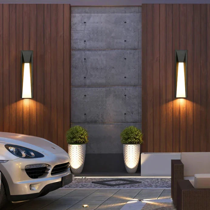 LED-Außenwandleuchte aus schwarzem Aluminium – Arclion