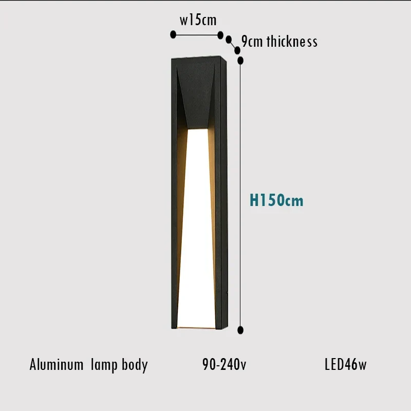 LED-Außenwandleuchte aus schwarzem Aluminium – Arclion
