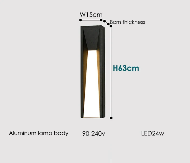 LED-Außenwandleuchte aus schwarzem Aluminium – Arclion