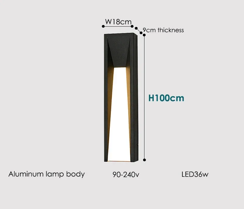LED-Außenwandleuchte aus schwarzem Aluminium – Arclion