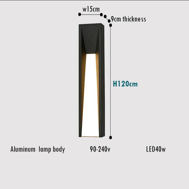 LED-Außenwandleuchte aus schwarzem Aluminium – Arclion
