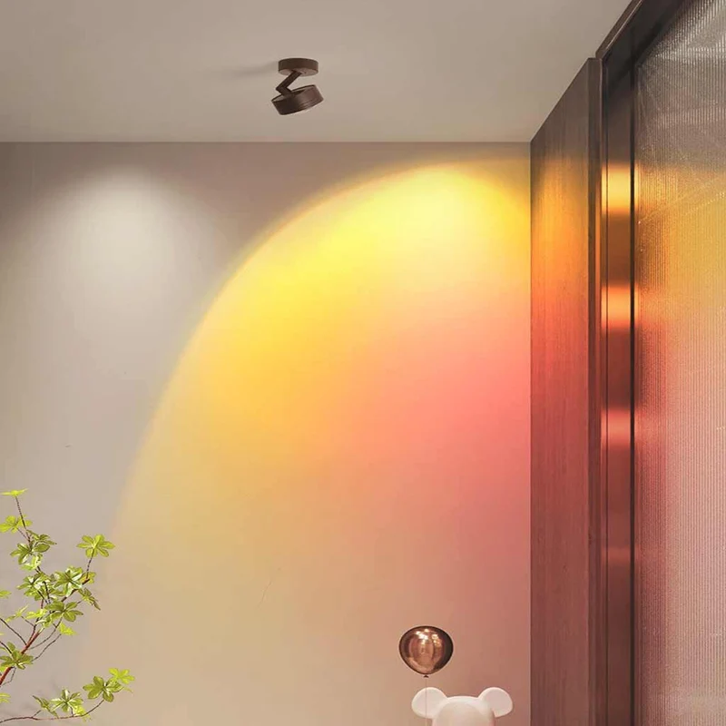 Ceiling / Wall Light Spotlight Sunset Ambient Adjustable LED, Black / White