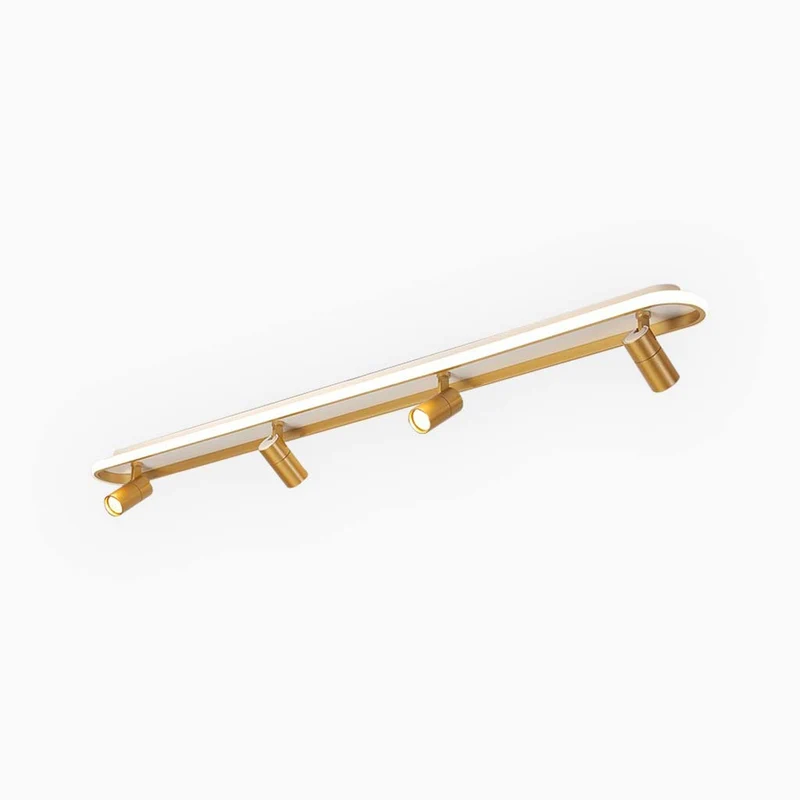 Flush Mount Ceiling Track Lighting Spotlight Stylish Linear LED, Gold & White