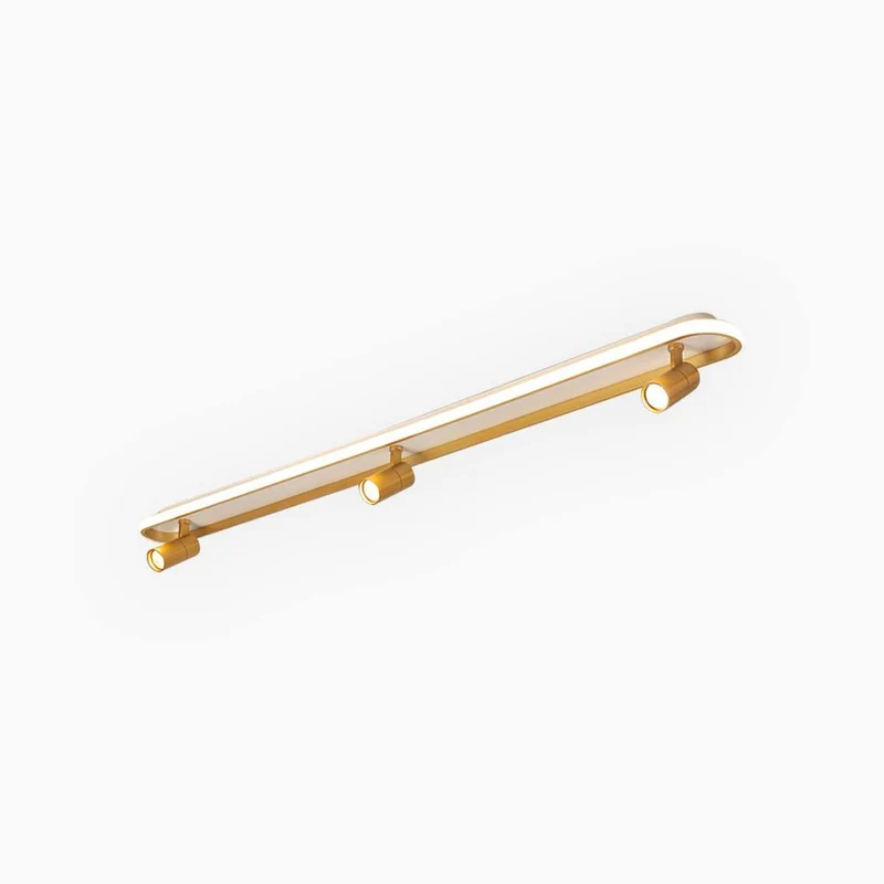 Flush Mount Ceiling Track Lighting Spotlight Stylish Linear LED, Gold & White