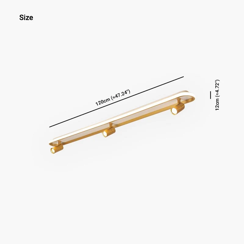 Flush Mount Ceiling Track Lighting Spotlight Stylish Linear LED, Gold & White